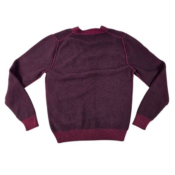 SIMON MILLER Sweater Cardigan M/L Red Vintage Style Wool Knit Pockets Reverse - Picture 2 of 5